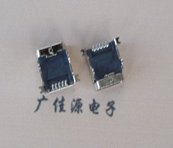 绍兴 MINI USB 5PF 90°SMT前插后贴电源接口