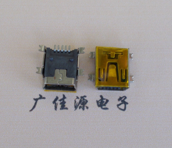 绍兴MINI USB 5P 接口 母座 全贴带麦拉 高9.6带0.9柱子