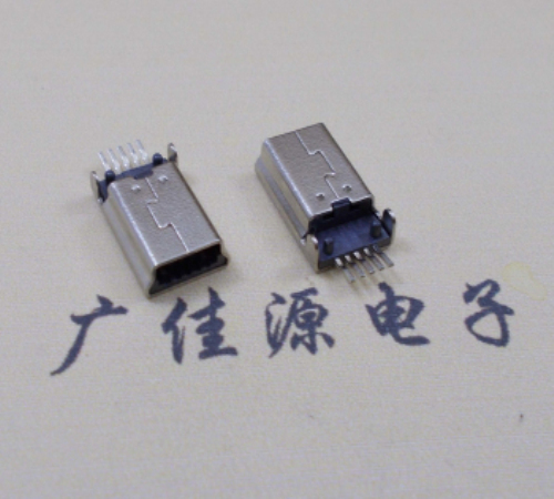 绍兴MINI USB公头 5pin端子贴板带柱 10.7mm体长