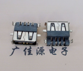 绍兴AF USB母座90度 DIP沉板3.9/4.9 耐高温有卷边