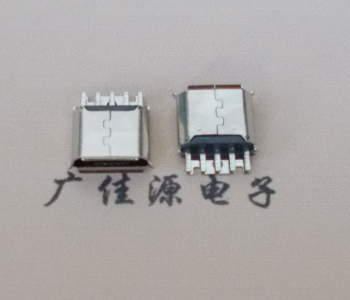 绍兴Micro USB母座 防水接口焊线夹板式悬空翻边