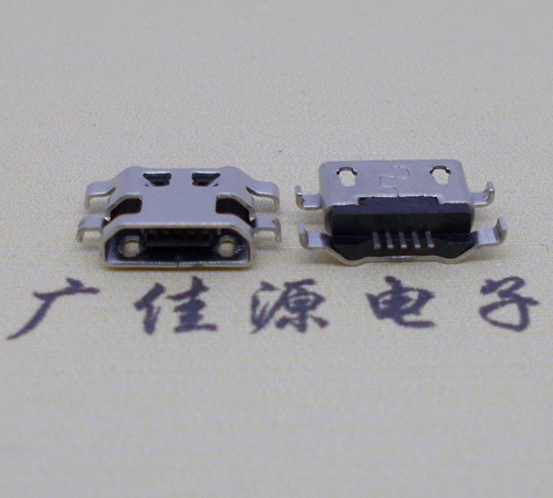 绍兴micro usb5p连接器 反向沉板1.6mm四脚插平口