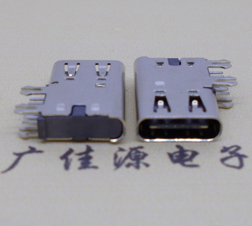 绍兴侧插USB3.1接头座子.90度type-c母座.6p侧插连接器