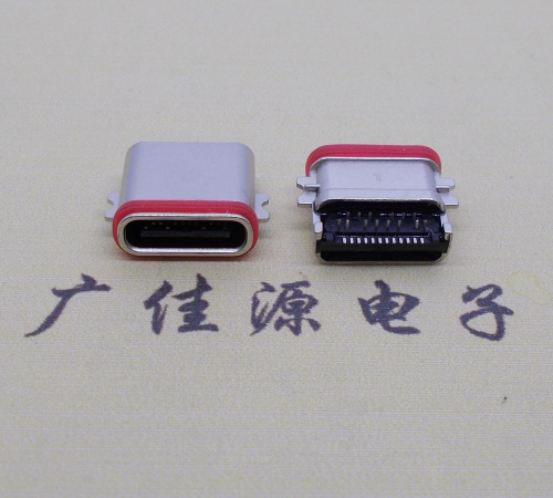 绍兴usb 3.1type-c24p母座沉板1.0mm前插后贴防水